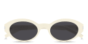 Shop SAINT LAURENT Engraved Logo Oval Sunglasses online.