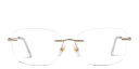 Shop EYE'M Rimless Wide Square Eyeglasses online.
