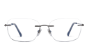 Shop EYE'M Rimless Wide Square Eyeglasses online.