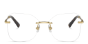 Shop TIFFANY Logo Rimless Wide Irregular Eyeglasses online.