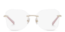 Shop TIFFANY Logo Rimless Wide Irregular Eyeglasses online.