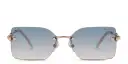 Shop TIFFANY Tiffany HardWear Rimless Rectangle Sunglasses online.