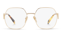 Shop PRADA Triangle Logo Oversized Wide Irregular Eyeglasses online.