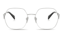 Shop PRADA Triangle Logo Oversized Wide Irregular Eyeglasses online.