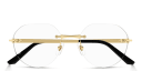Shop Cartier Santos de Cartier Round Eyeglasses online.