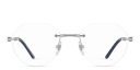Shop Cartier Santos de Cartier Round Eyeglasses online.