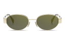 Shop CELINE Metal Triomphe Oval Sunglasses online.
