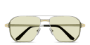 Shop Cartier Santos de Cartier Wide Pilot Sunglasses online.