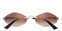 Shop Cartier Panthère de Cartier Rimless Irregular Sunglasses online.