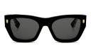 Shop FENDI Fendi Roma Black Rectangular Sunglasses online.