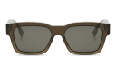 Shop FENDI O'Lock Brown Rectangular Sunglasses online.