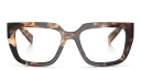 Shop PRADA Logo Irregular Eyeglasses online.
