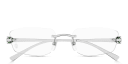 Shop Cartier Panthère de Cartier Unisex Rimless Wide Irregular Eyeglasses online.