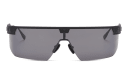 Shop BALMAIN Major Unisex Half-Rim Wide Mask Sunglasses online.