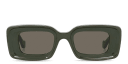 Shop LOEWE Anagram Green Rectangle Sunglasses online.