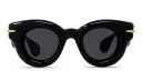Shop LOEWE Signature Brown Pantos Sunglasses online.