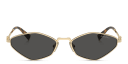 Shop MIU MIU Vertical Logo Irregular Sunglasses online.