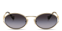 Shop MIU MIU Vertical Logo Oval Sunglasses online.