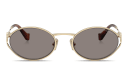 Shop MIU MIU Vertical Logo Oval Sunglasses online.