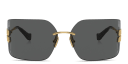 Shop MIU MIU Runway Rimless Wide Irregular Sunglasses online.