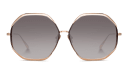 Shop LINDA FARROW Camila Oversized Irregular Sunglasses online.