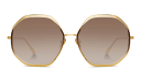 Shop LINDA FARROW Camila Oversized Irregular Sunglasses online.
