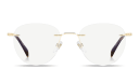 Shop DAVID BECKHAM Talisman Rimless Panthos Eyeglasses online.