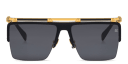 Shop BALMAIN Triomphe Unisex Half-Rim Aviator Sunglasses online.