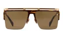 Shop BALMAIN Triomphe Unisex Half-Rim Aviator Sunglasses online.