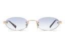 Shop MIU MIU Vertical Logo Rimless Oval Sunglasses online.
