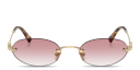 Shop MIU MIU Vertical Logo Rimless Oval Sunglasses online.