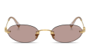 Shop MIU MIU Vertical Logo Rimless Oval Sunglasses online.