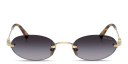 Shop MIU MIU Vertical Logo Rimless Oval Sunglasses online.