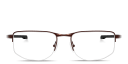 Shop Oakley Addams 0.5 Half-Rim Rectangle Eyeglasses online.
