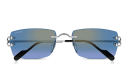 Shop Cartier Signature C de Cartier Rimless Rectangle Sunglasses online.