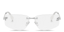 Shop FENDI Fendi First Crystal Rimless Wide Irregular Eyeglasses online.