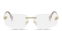 Shop FENDI Fendi First Crystal Rimless Wide Irregular Eyeglasses online.