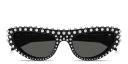 Shop GUCCI Logo Lettering Cat-Eye Sunglasses online.