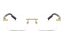 Shop Dolce & Gabbana Logo Signature Rimless Wide Rectangle Eyeglasses online.
