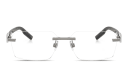 Shop Dolce & Gabbana Logo Signature Rimless Wide Rectangle Eyeglasses online.