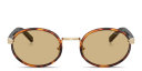 Shop PRADA Logo Lettering Oval Sunglasses online.
