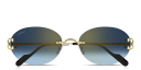 Shop Cartier Classic C Motif Unisex Rimless Oval Sunglasses online.
