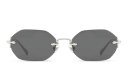 Shop EYE'M Rimless Irregular Sunglasses online.