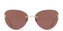 Shop EYE'M Rimless Cat-Eye Sunglasses online.