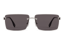Shop FENDI Sky Rimless Rectangle Sunglasses online.