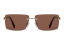 Shop FENDI Sky Rimless Rectangle Sunglasses online.