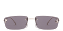 Shop FENDI Fendi First Crystals Rimless Rectangle Sunglasses online.