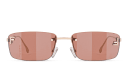 Shop FENDI Fendi First Crystals Rimless Rectangle Sunglasses online.