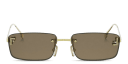 Shop FENDI Fendi First Crystals Rimless Rectangle Sunglasses online.