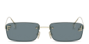 Shop FENDI Fendi First Crystals Rimless Rectangle Sunglasses online.